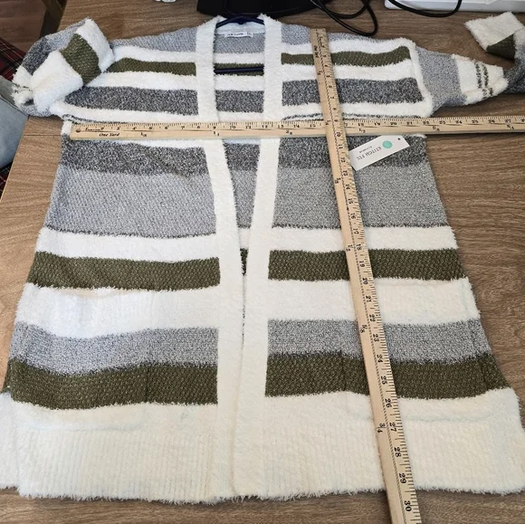 Pink Clover Womens Millicent Long Sleeve Cardigan Multicolor Stripped Medium New - Picture 9 of 11